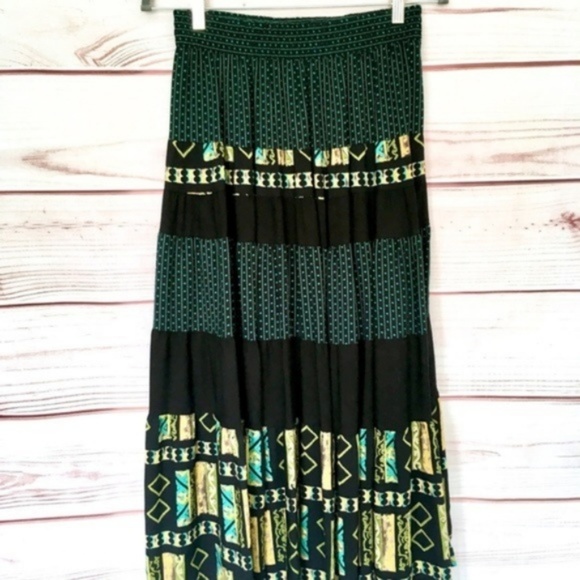 Vintage German US Maxi Skirt Green Size M - Picture 5 of 12